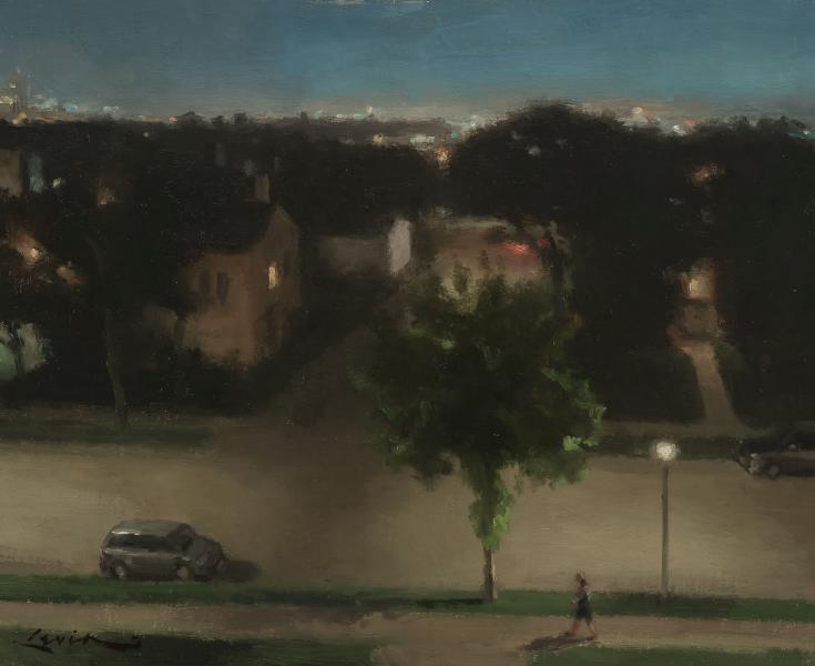 Streetlamps, oil on panel, 9 x 12 inches, $2,500 