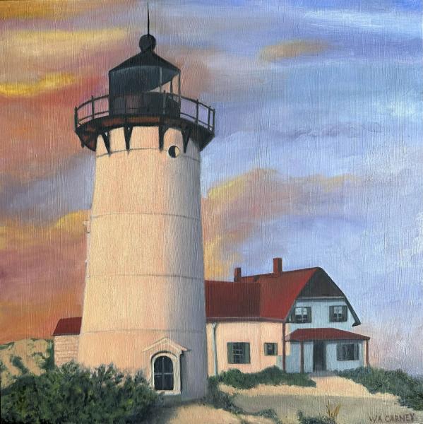 Sunrise at Race Point, oil on linen panel, 12 x 12 inches, $1,700 