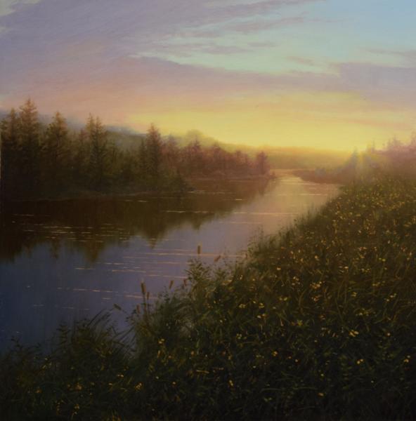 Early Morning, Soft Sunrise, oil on panel, 12 x 12 inches, $2,750 