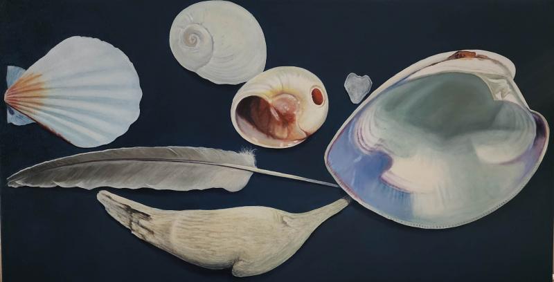 Day's Bounty, oil on linen, 19 x 36 inches, $3,300 