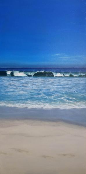 Into the Blue, oil on linen, 36 x 18 inches, $3,300 