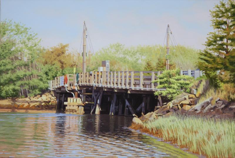 Mitchell River Bridge, Chatham, oil on canvas, 16 x 24 inches, $3,400 