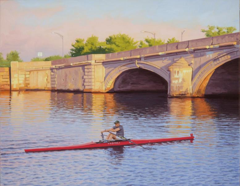 Sculling the Charles, oil on canvas, 16 x 20 inches, $3,000 