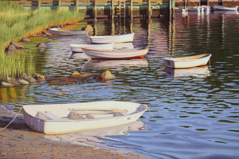 Waiting Skiffs, oil on canvas, 16 x 24 inches   SOLD 