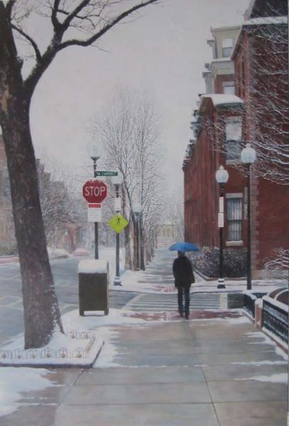 Boston in March (South End), oil on panel , 36 x 24 inches    SOLD 