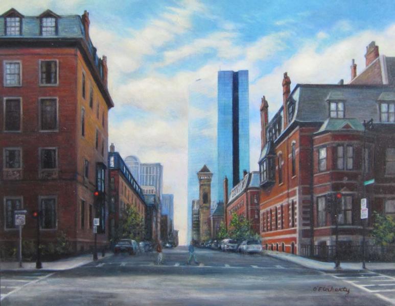Crossing Clarendon (Back Bay), oil on panel , 11 x 14 inches , $2,600 
