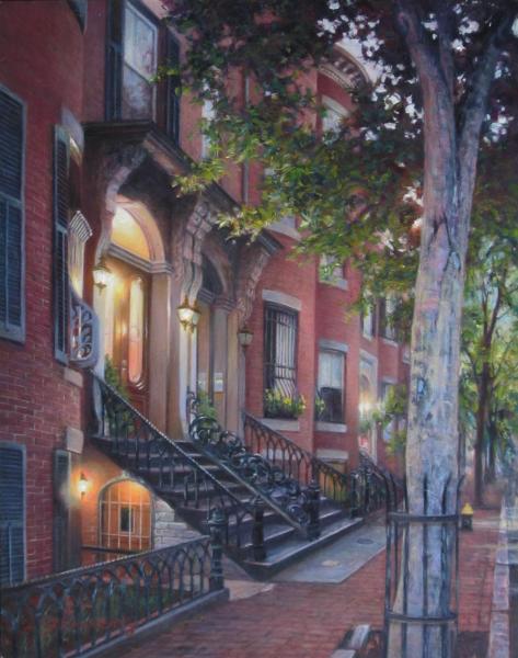 Summer Evening Down Pembroke Street, oil on panel , 11 x 14 inches   SOLD 