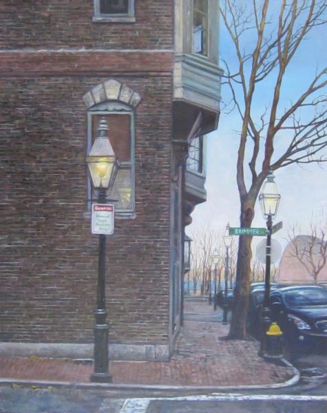 Crisp Morning in March- Brimmer Street to Hatch Shell, oil on panel , 8 x 10 inches    SOLD 