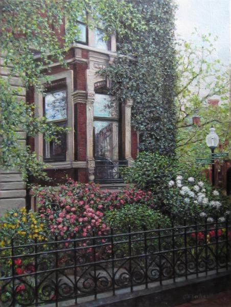 Lost Garden, Marlborough and Dartmouth, Back Bay, oil on canvas, 12 x 16 inches, $3,200 