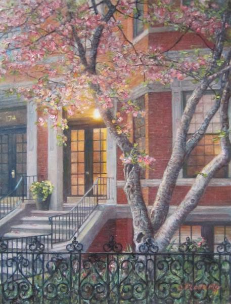 Soft Spring Morning (Back Bay), oil on panel , 9 x 12 inches    SOLD 