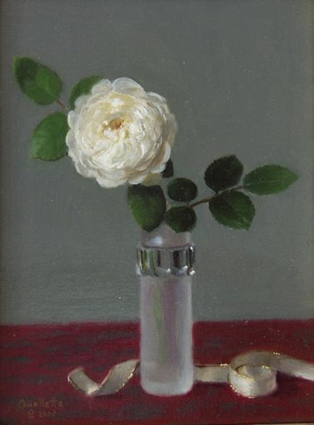 One Perfect Rose, oil on mounted linen, 7 x 5 inches, $1,500 