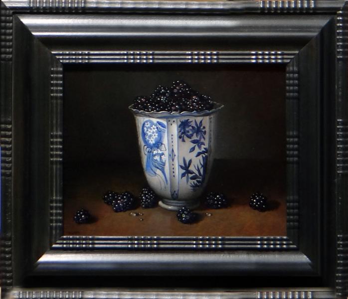 Chinese Kraak Porcelain with Berries, oil on linen panel, 7 x 9 inches   SOLD 