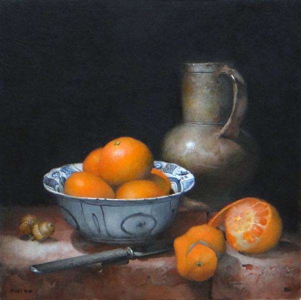 Stoneware Meets Porcelain, oil on panel, 12 x 12 inches   SOLD 