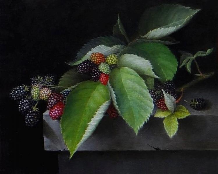 Blackberries, oil on panel, 8 x 10 inches   SOLD 