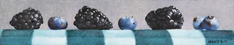 I Told You They Were Bigger, oil on panel, 2 x 9 inches   SOLD 