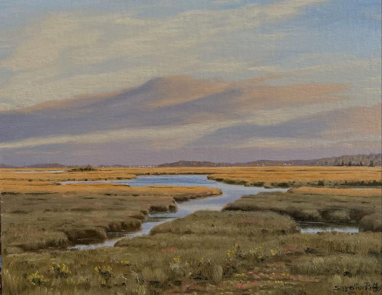 Setting Sun on the Marsh, oil on canvas, 11 x 14 inches, $3,500 