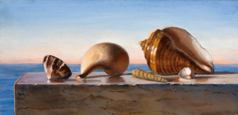 Sea and Shells, oil on canvas, 6 x 12 inches   SOLD 