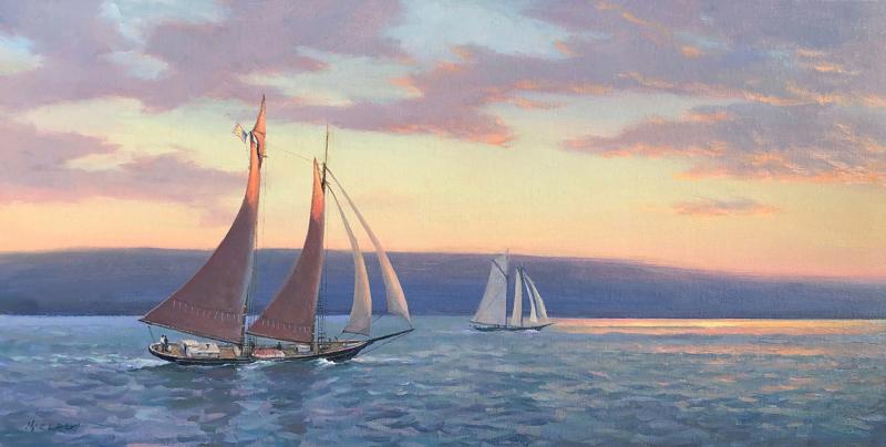 Approaching Sunset, oil on canvas, 12 x 24 inches   SOLD 