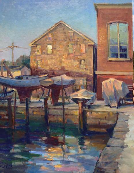 Boatyard Sunlight, oil on canvas, 18 x 14 inches, $3,300 