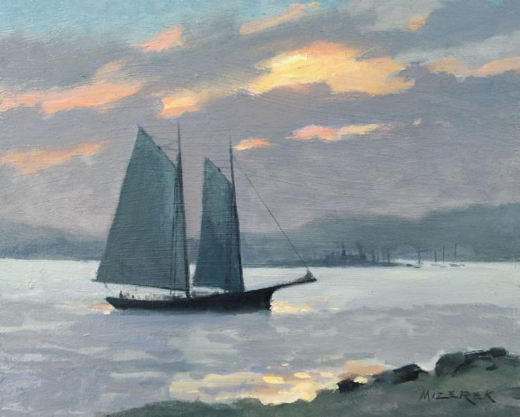 Dark Sails, oil on panel, 8 x 10 inches, $1,400 