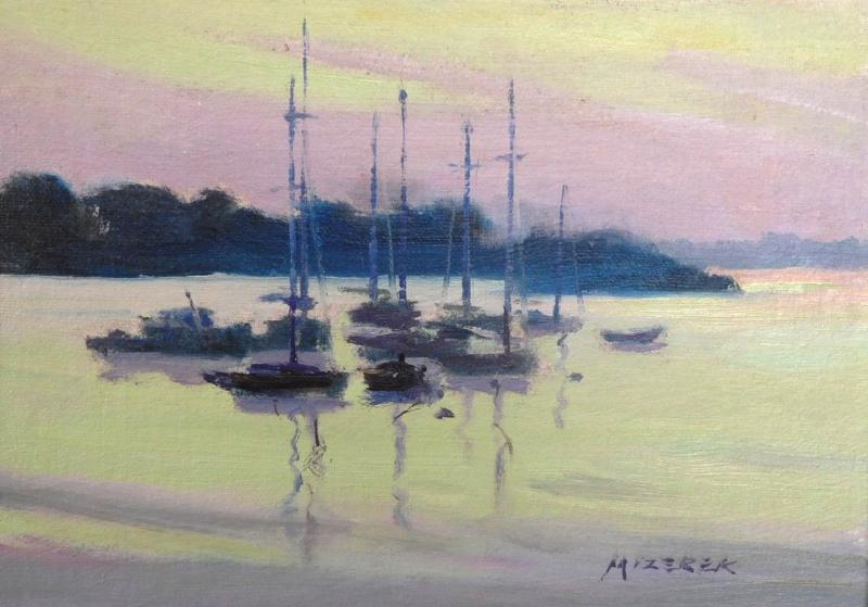 Mooring at Dusk, oil on panel , 5 x 7 inches   SOLD 