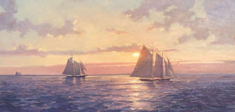 Sunset Sail, oil on canvas, 12 x 24 inches   SOLD 