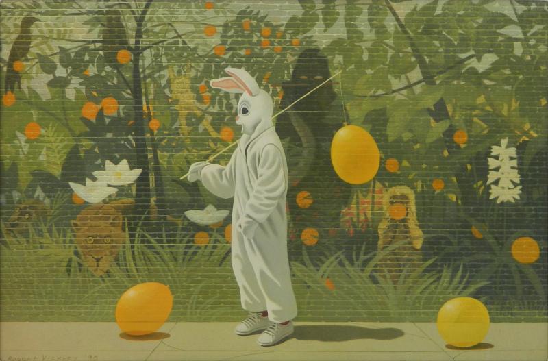 After the Parade -Thumper, egg tempera, 15.5 x 23 inches   SOLD 