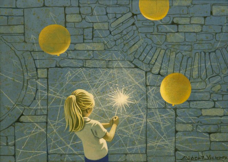 Alexandra's Sparkler, egg tempera, 9 x 12 inches, $Please Inquire 