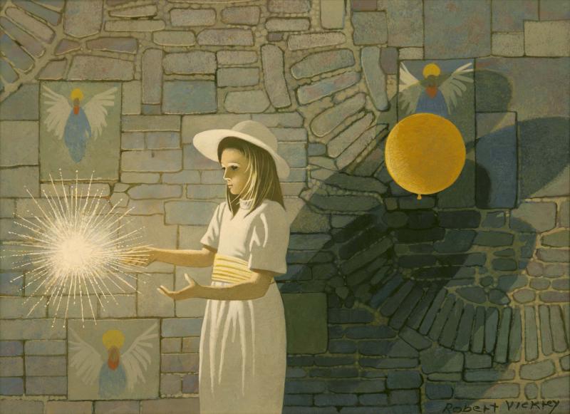 Sparkler Magic, egg tempera, 12 x 16 inches, $Please Inquire 