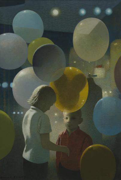 Balloons , egg tempera, 36 x 24 inches, $Please Inquire 