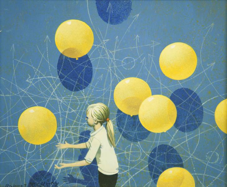 Balloons Galore, egg tempera, 10 x 12 inches, $Please Inquire 