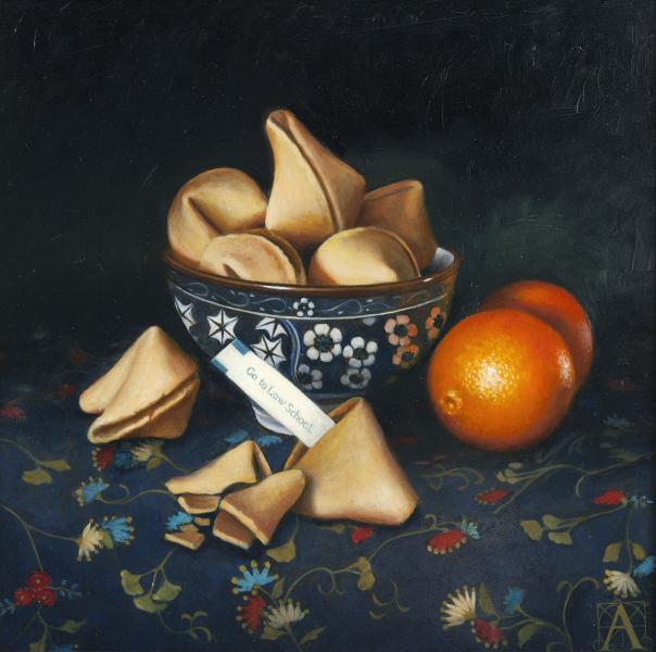 Fortune Awaits, oil on panel, 12 x 12 inches, $1,550 