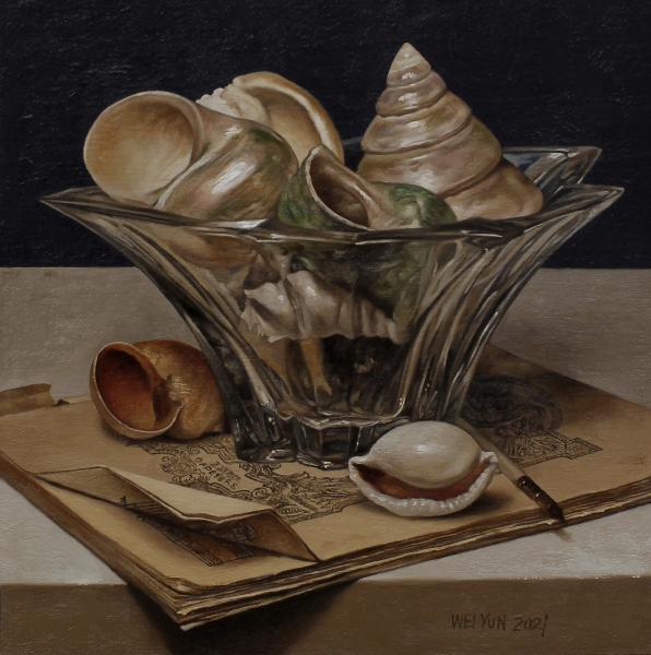 Beauty of Seashells, oil on panel, 8 x 8 inches, $1,050 