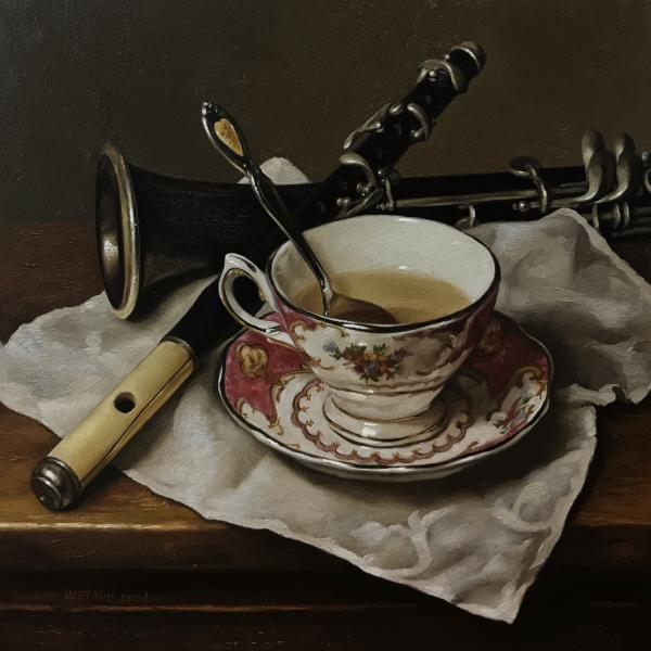 Tea with Piccolo, oil on board, 8 x 8 inches   SOLD 