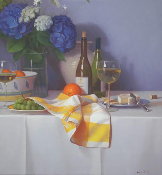 A Summer Lunch, oil on linen, 28 x 26 inches   SOLD 