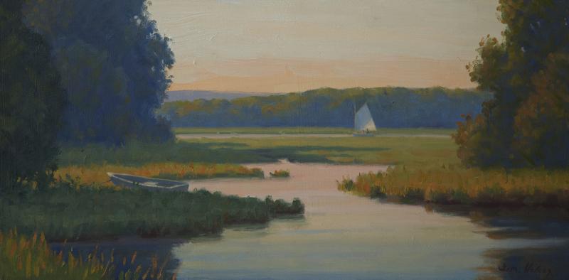 Across the Flats, oil on linen, 8 x 16 inches, $950 