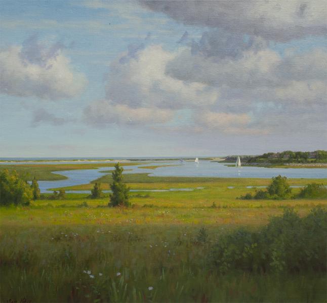 Fort Hill View, Eastham, oil on linen, 30 x 32 inches, $9,800 