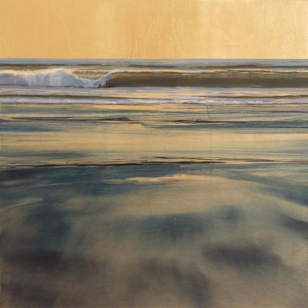 Glow of Gold, oil on gold leafed  panel, 16 x 16 inches   SOLD 