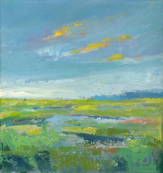 Acid Tones on the Marsh, oil on panel, 8 x 8 inches, $800 
