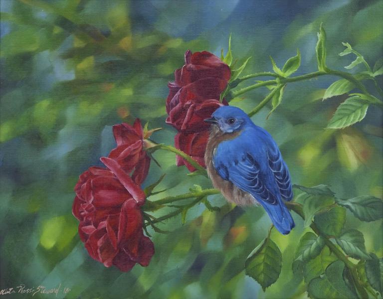 Dad's Roses, oil on linen, 11 x 14 inches, $2,600 