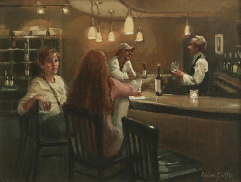 After work Respite, oil on linen, 12 x 16 inches, $3,900 