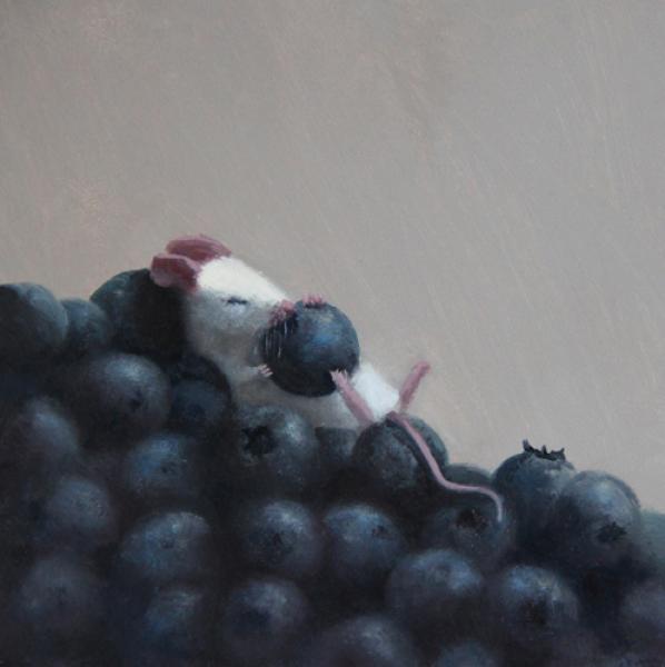 Blueberry Snooze, oil on panel, 5 x 5 inches   SOLD 