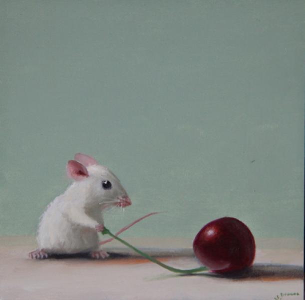 Cherry Delight, oil on panel, 5 x 5 inches   SOLD 