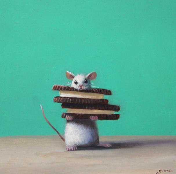 Cookie Delivery, oil on panel, 5 x 5 inches   SOLD 