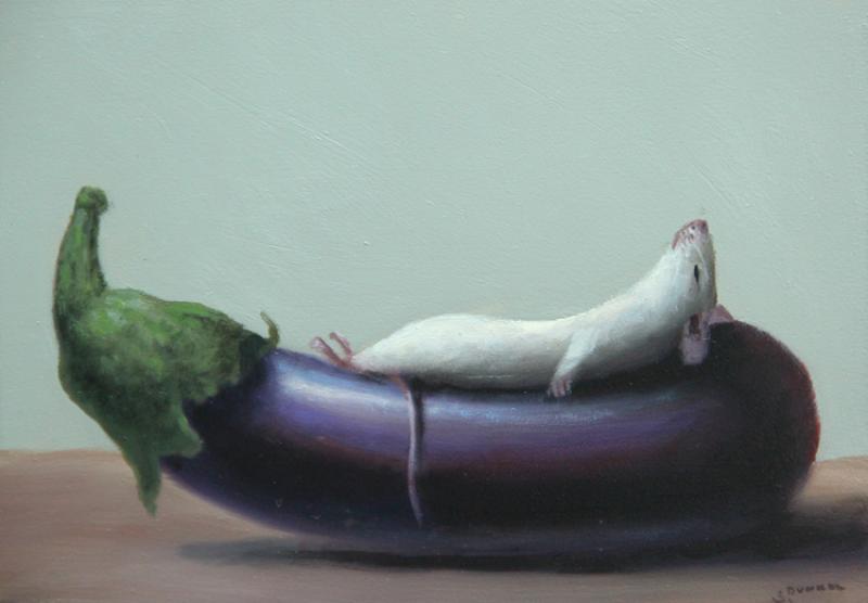 Eggplant Pillow, oil on panel, 5 x 7 inches   SOLD 