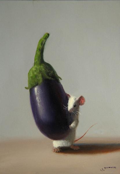Eggplant Prize, oil on panel, 7 x 5 inches   SOLD 