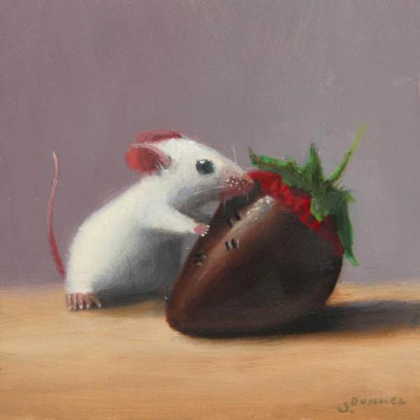 Fancy Treat, oil on panel, 5 x 5 inches, $800 