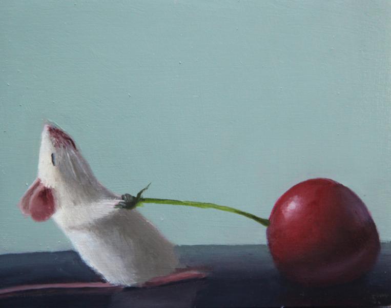 Found Cherry, oil on panel, 4 x 5 inches   SOLD 
