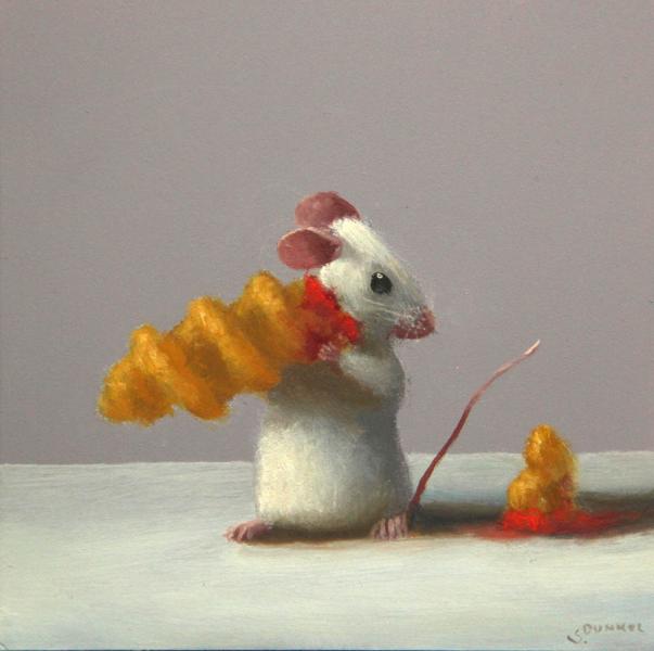 Fry Lunch, oil on panel, 5 x 5 inches, $700 