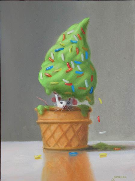 Hiding Place, oil on panel, 6 x 8 inches, $1,100 